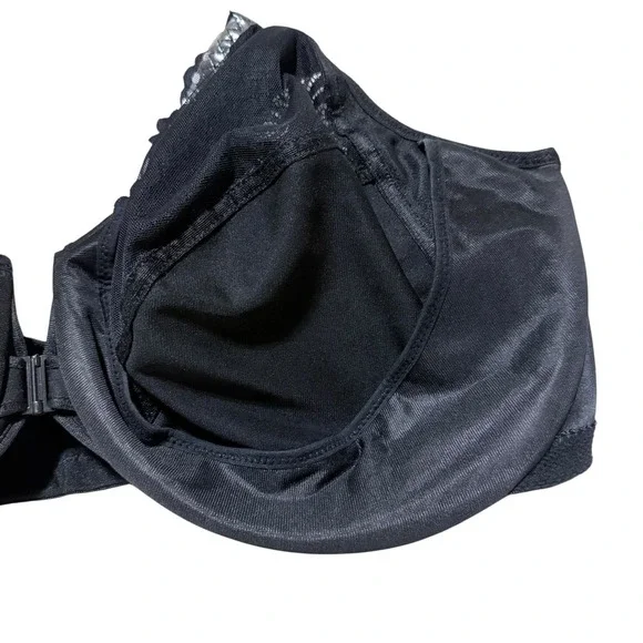 Glamorise 1245 46F  Black Underwire Front Closing Bra EUC - Picture 4 of 6